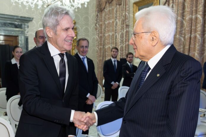 Claudio Baglioni con il Presidente della Repubblica italiana Sergio Mattarella b